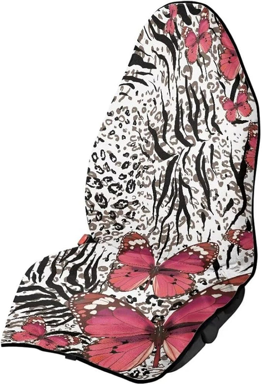 Coldinair Leopard Print Waterproof Towel Car Seat Covers,Beach Sweat Car Seat Protector Front Seats Only Universal Fit for Trucks,Butterfly