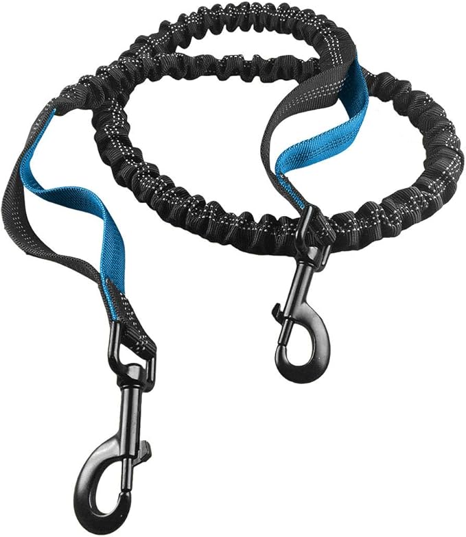 Happilax Jogging Leash for Dogs, Elastic and Reflective Nylon Dog Leash for Jogging with Belly Strap, for Medium Dogs 100-160 cm