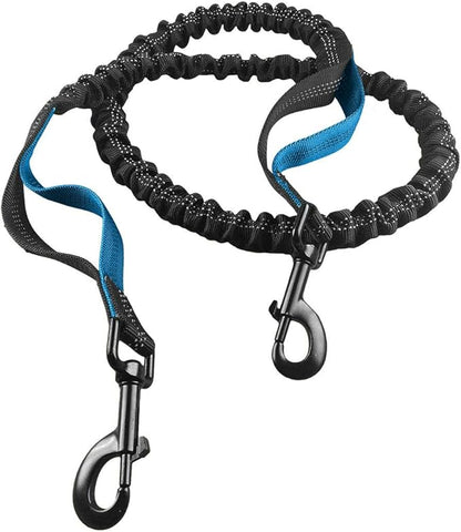 Happilax Jogging Leash for Dogs, Elastic and Reflective Nylon Dog Leash for Jogging with Belly Strap, for Medium Dogs 100-160 cm