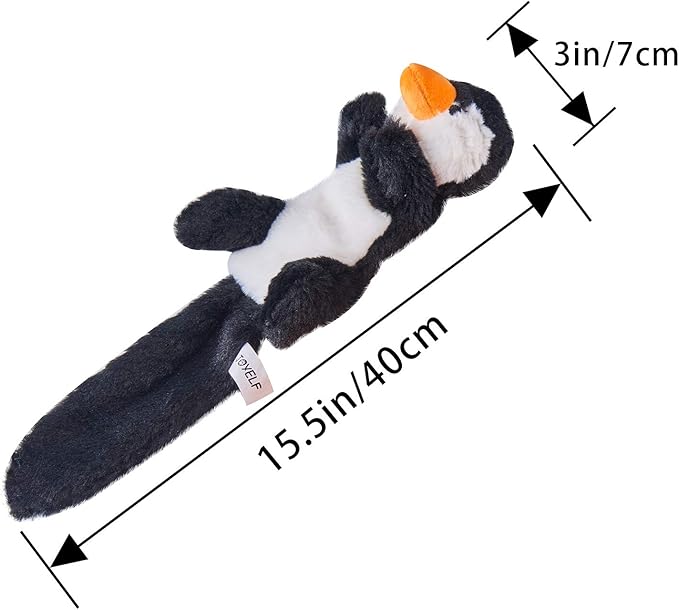 JOYELF Plush Squeaky Toys for Medium and Large Dogs - No Stuffing, Durable Interactive 3 Pack With Squeaky and Crinkle Paper - Penguin, Polar Bear and Otter
