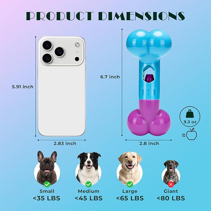 Apasiri Bully Stick Holder for Aggressive Chewers - Tough Dog Toy Prevent Choking and Free Up Your Hands, Bacon Flavored Nylon Chew Toy for Medium & Large Dogs to Keep Them Busy, Gift for Dogs, Pink