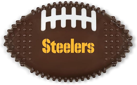 NFL Pittsburgh Steelers Mega-chew Hard Nylon Bacon-flavored Dog Bone Football Chew Toy. Tasty Interactive Fun for Aggressive Chewers
