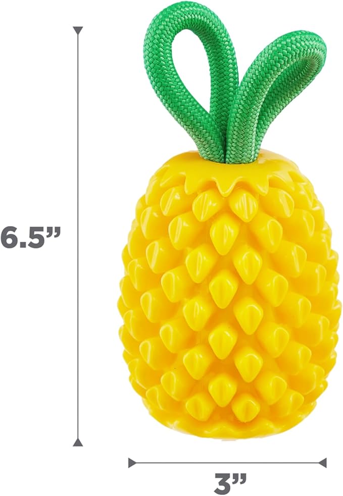 Outward Hound Dental Pineapple Dog Toy & Treat Stuffer, 6.8″ x 3.3″ Pineapple-Scent Interactive Chew for Dogs, Promote Healthy Teeth, Gums & Mental Enrichment, Reduce Boredom & Support Dental Health