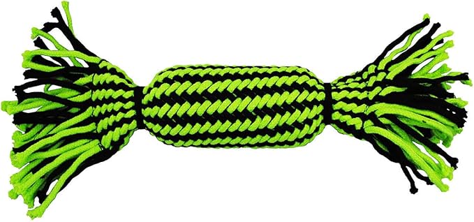 Jolly Pets Knot-N-Chew Tube Squeaker Green/Black Large/x Large, JTJP032
