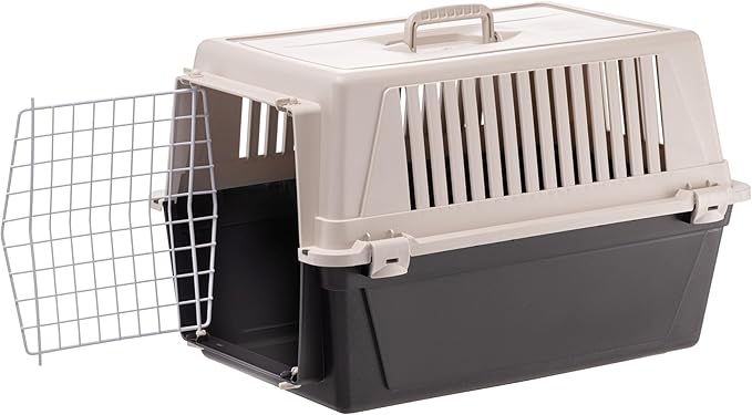 Ferplast Dog Carrier, Secure, Practical, Easy to Clean, Durable Medium Dog Travel Box Cage up to 15 Kg. 60 x 40 x h.38 cm. Black