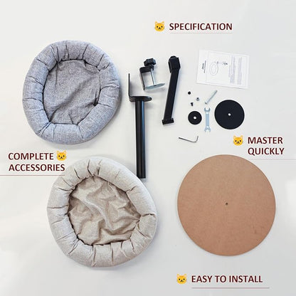 Cat Desk Bed for Cat, Desk Mounted Pet Matx2 Removable and Washable, 360 Rotation & Adjustable Height Cats Up to 40 lbs