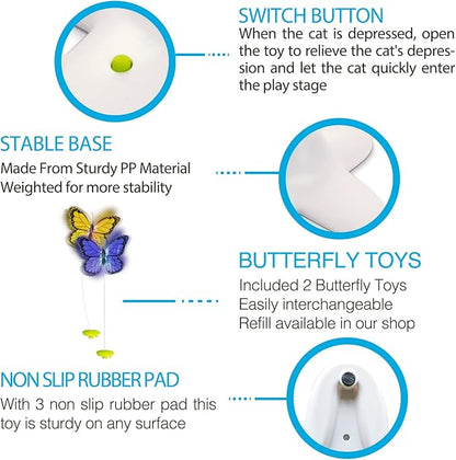 All for Paws Cat Toys Interactive Butterfly Flutter Bug Cat Automatic Toy Stimulating Kitty Toys Enrichment for Indoor Cats