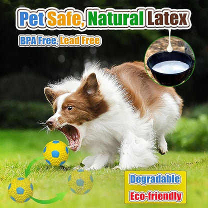 Squeaky Dog Toys for Medium Dogs 4pcs, 2.6 Inch Latex Squeak Dog Balls - Soft Bouncy Fetch & Chew Toys for Medium and Large Breeds Like Beagle, Border Collie, Samoyed, Husky, Labrador