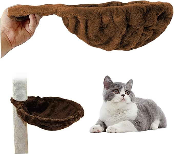 Cat Tree Hammock 12 Inch Round Cat Tree Tower DIY Plush Soft Skin Friendly Hammock Bed Replacement for Indoor Kitty