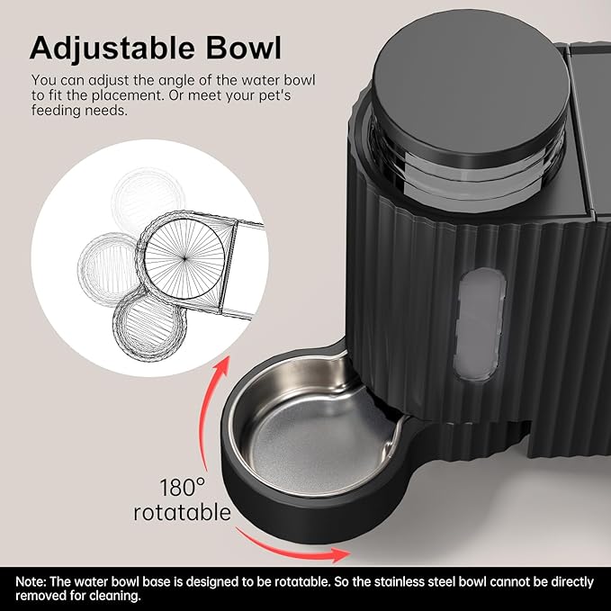 Gardner Pet Gravity Cat Food Feeder and Water Dispenser Stainless Steel Bowls Two-in-One Set Large Capacity Automatic Feeder for Pets Dogs, Puppies, Kittens-(0.8 Gallons x 2)