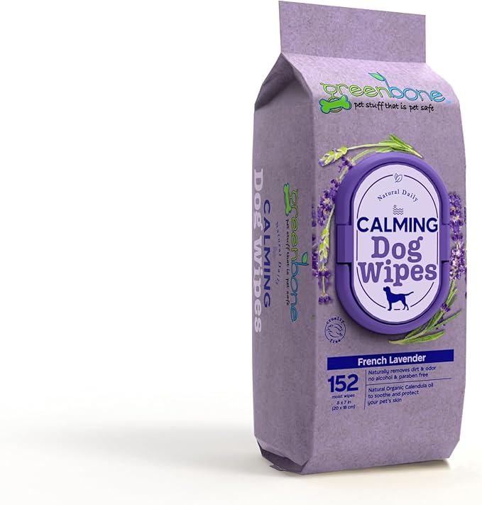 Greenbone Calming Dog Wipes - Lavender Scented - 150 Wipes