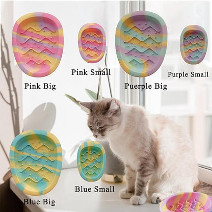 Colorful Slow Feeder Bowl for Large & Small Pets Silicone Easy to Clean Dog Food Bowl Slow Feed Dog & Cat Bowls for Interactive(Purple S)