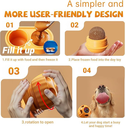 havit Frozen Dog Treats Toy to Keep Them Busy, Cognitive Dog Enrichment Toys,Interactive Toys Long Lasting, Easy to Clean (Orange)