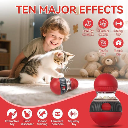 Ansoniser Interactive cat treat dispenser toy ball dispensing for cats interactive feeder toys indoor puzzle cats slow food puzzlesControl Diet& Reduce Boredom increase fun(All Breeds)