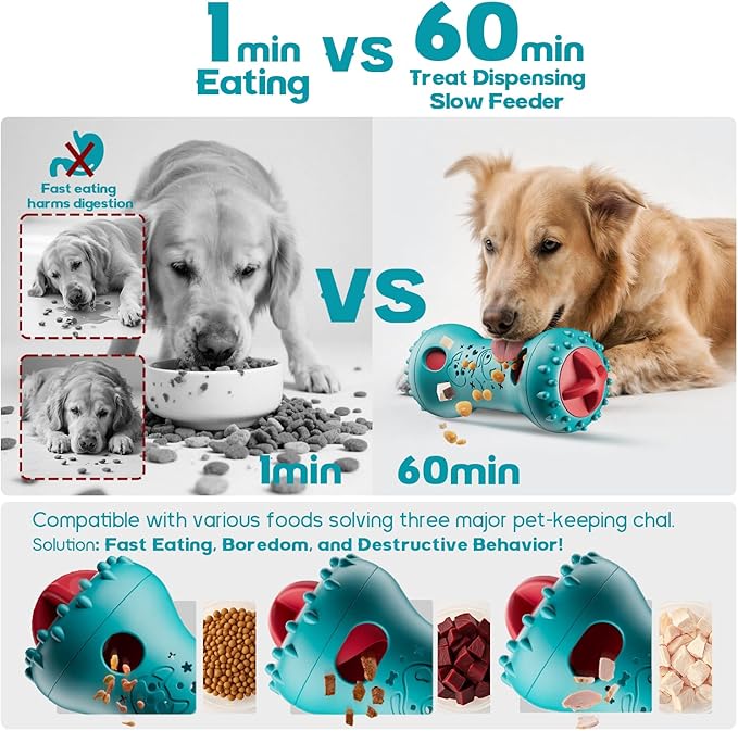 knitly Interactive Dog Toys, Adjustable Treat Dispensing Toy to Keep Them Busy, Dog Enrichment for Brain Stimulation & Cognitive for Puppy Puzzle to Reduce Boredom-Ideal Gift for Cats and Dogs(Nylon)
