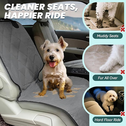VIVAGLORY Dog Front Seat Cover Seatflex Car Seat Protector for Dog, Car Cover for Pet, Front Single Bucket Captain Chair Protector, Standard, Grey, 2Pack