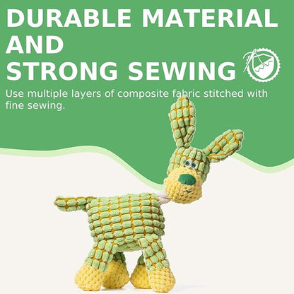 Squeaky Green Dog Plush Toy, Unique Color Cute Dog Toys for Chewing, Tough Puppy Toys for Teething Small Dogs, Stimulating Plush Chew Toy with Squeaker