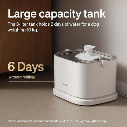 Bundle of PETLIBRO Dog Water Fountain Stainless Steel Tray with PETLIBRO Splash Shield, Fountain for Dogs Inside with App Monitoring, 3L Dog Fountain Water Bowl, Automatic Water Dispenser for Dogs
