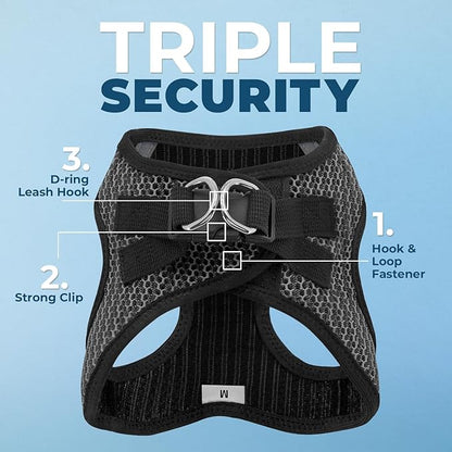 Best Pet Supplies Voyager Step-in Air Harness - All Weather Mesh, Reflective, No Pull Harness for Dogs, Cats - Secure with Hook & Loop Fastener, Buckle, Double D-Rings - Gray 2-Tone, XL