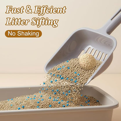 Cat Litter Scoop Non Stick Cat Sifting Litter Scoop Shovel with Hook Kitty Scooper Easy Sifting with 8-Shaped Hole Design for Box Clumping Crystal Litters Pellets