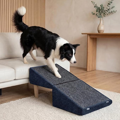 3-in-1 Dog Ramp 18.9"×17.7"×18.9" with Storage – Pet Stairs for Senior & Injured Dogs & Cats, Hidden Storage Footstool, Ottoman Anti-Slip, Supports 220 lbs for Beds & Sofas