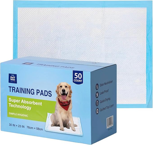X-Large Puppy Pads, 50 Count, 23" W x 30" L,5 Layers, Training Pee Pads with Superb Absorption, Quick-Drying, Odor Neutralizer, Quilted Top Layer