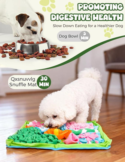 Snuffle Mat for Dogs, Slow Feeding Game Interactive Puzzle Dog Food Mat,Encourage Natural Foraging Skill-Dog Snuffle Mat 19.7''x19.7''Easy to Clean, Durable