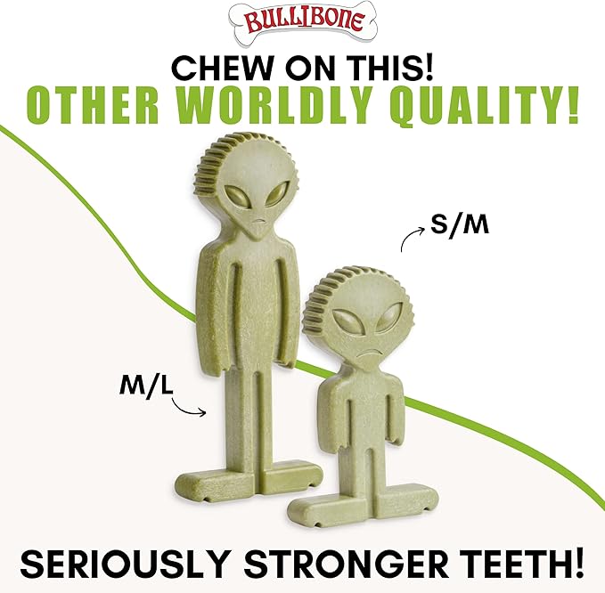 Bullibone Alien Bone: Chew Toy for Aggressive Chewers and Small Dogs (3 Pack)