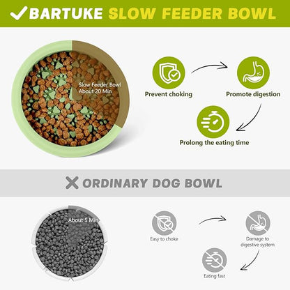 Dog Lick Bowl, Slow Feeder Dog Bowl Licking Mat for Small to Large Dogs, BPA-Free Non-Slip Silicone Slow Feeder Treat Dispenser for Anxiety Relief, Freezer & Dishwasher Safe (Green, 8.2"×2")
