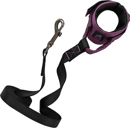 Gooby Easy Fit Wrist Band Surfer Leash - Purple, 6 FT - Comfortable Hands Free Leash with Elastic Band for Small, Medium and Large Dogs