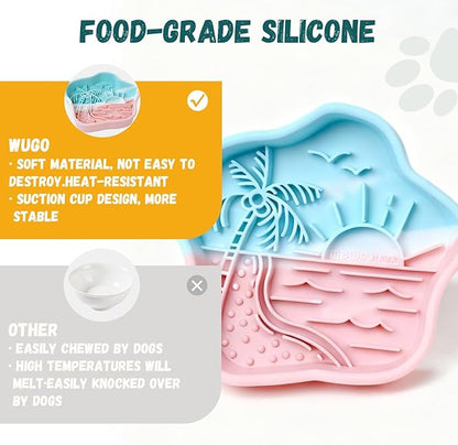 WUGO Silicone Slow Lick Mat Silicone Slow Feeder Dog Bowls for Dogs and Cats with Suction Cups Dog Puppy Lick Mat Pat Dog Toys to Keep Them Busy