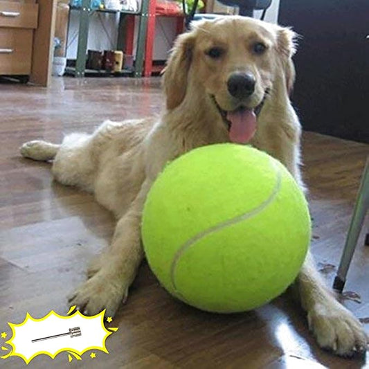 Big Tennis Ball for Dogs, Giant Dog Tennis Ball Toy Large Outdoor Sports Gift for Small Medium Large Dog (Yellow, 9.5 inch)