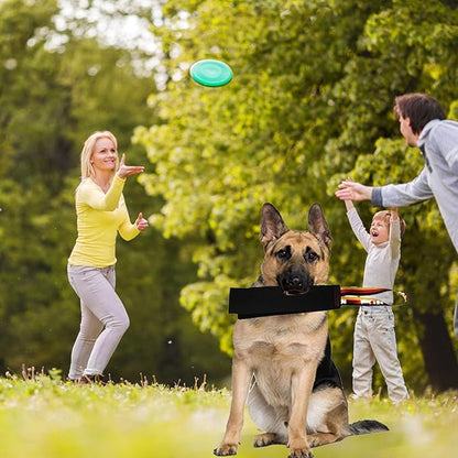 Fockety Leather Bite Rag for Dog Training, Interactive Puppy Bites Rag with Handle, Dog Tug Toys, Tug of War Dog Toy, Train Bite Grip, Puppy Toy to Build Prey Drive, Play Tug of War Game