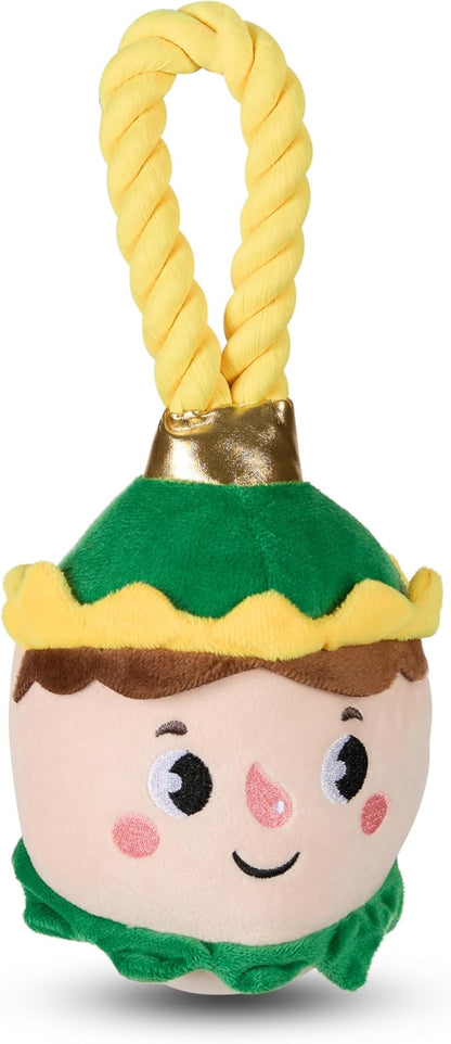 Bow Wow Pet Elf Ornament Rope Plush Dog Chew Toy