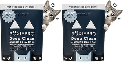 Boxie® Probiotic 40 Day Natural Odor Control Cat Litter, 16lb Clumping Clay Kitty Litter (Pack of 2)