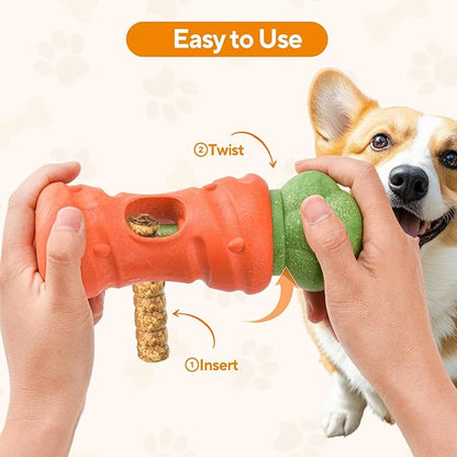 Cute Carrot Bully Stick Holder, Heavy Duty Dog Chew Holder for Large Breeds, Safety Device to Prevent Choking