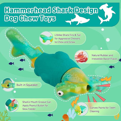 Dog Toys for Aggressive Chewers, Interactive Dog Chew Toys for Large Dogs, Squeaky Chew Toys to Keep Them Busy, Tough Toys for Medium/Large Breed (Green)