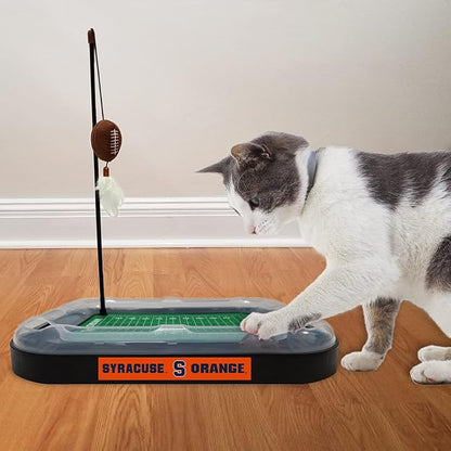 Pets First CAT Scratcher & Plush Football Toy with Catnip, Feather & Jingle Bell Interactive Ball - 5-in-1 Kitty Toy