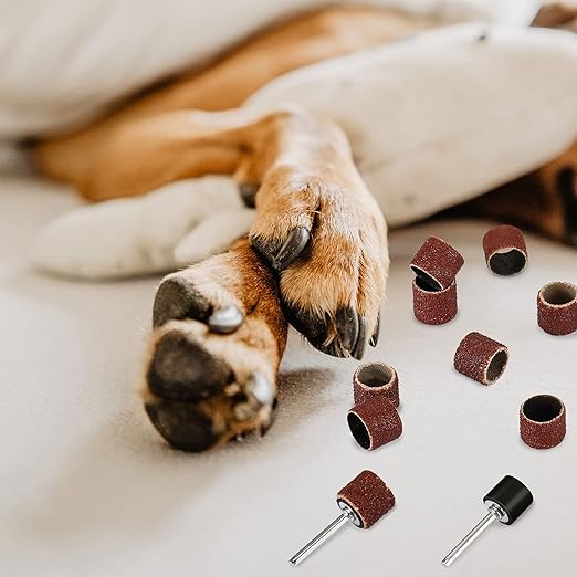 22 Pet Nail Grinder Replacement Kit with Grit Sanding Bands Pet Smoother Claw Care Black Grinding Drums Dog Nail Grinder Replacement Dog Claw Grooming Supplies(1/2 Inch 60 Grit and 100 Grit)