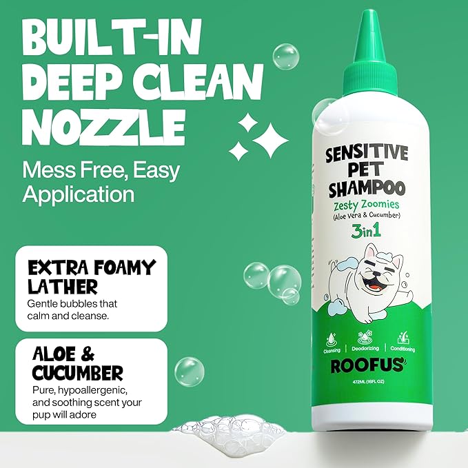 Dog Shampoo & Conditioner for Smelly Dogs - Zesty Zoomies Dog Shampoo for Itchy Skin Relief - Hypoallergenic Pet Shampoo for Conditioner, Moisturizing & Itching.