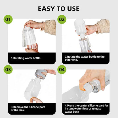 Dog Water Bottle, Leakproof Portable Water Bottle for Dogs, Dog Travel Water Bottles with Convenient Bottles Strap, Dog Travel Accessories for Walking, Hiking, Outdoor, Camping (17oz White)