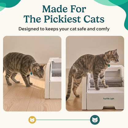 Self Cleaning Litter Box with Auto Safety Sensors for Multiple Cats - Automatic Cat Litter Box Self-Cleaning - Covered Ultra Odor Removal - Smart APP Control - Compatible On All WiFi - Electric Robot