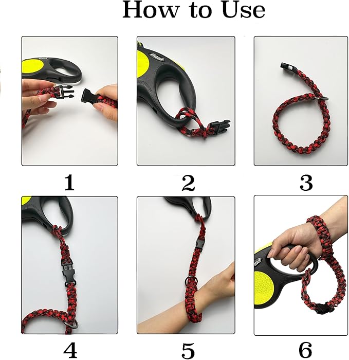Hands Free Adjustable Wrist Strap for Dog Leash,Security Strap for Retractable Dog Leashes,Orange