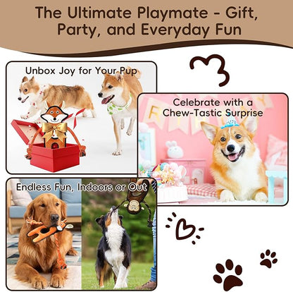 Pet Fox Rope & Plush Dog Toy - Interactive Tug Toy for Dogs | Eco-Friendly REPT Material | Durable for All Breeds