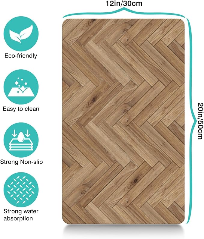 Pet Feeding Mat for Floors Waterproof Dog Mat for Food and Water Absorbent Quick Dry Non Slip mat for Cat Bowls