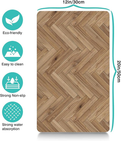 Pet Feeding Mat for Floors Waterproof Dog Mat for Food and Water Absorbent Quick Dry Non Slip mat for Cat Bowls