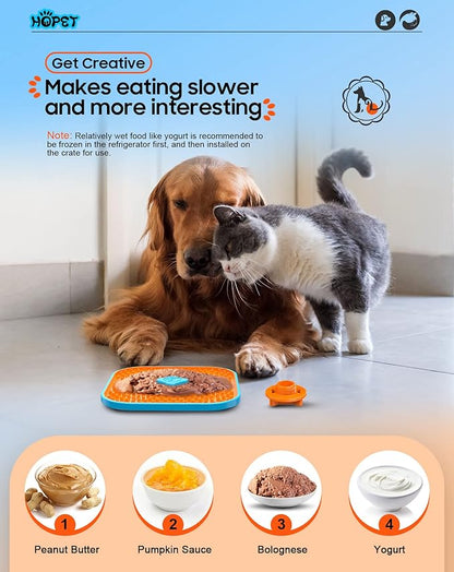 Licking Mat for Dogs, Crate Lick Mats Slow Feeder,Dog Cage Training Tools Pet Licking Mat Slow Feeder for Peanut Butter Kennel Therapy Dog Lick Pads for Boredom Anxiety (2pcs)