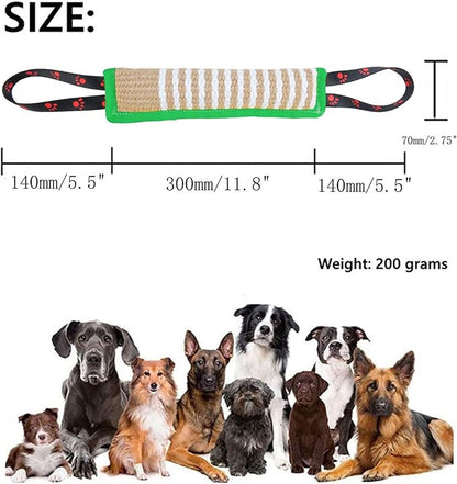 Clysoru Dog Tug Toy Tough Jute Bite Pillow Lasting Training Equipment Puppy to Large Dogs Interactive for Large and Small