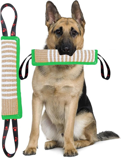 Clysoru Dog Tug Toy Tough Jute Bite Pillow Lasting Training Equipment Puppy to Large Dogs Interactive for Large and Small