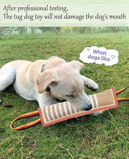Clysoru Dog Tug Toy Tough Jute Bite Pillow Lasting Training Equipment Puppy to Large Dogs Interactive for Large and Small